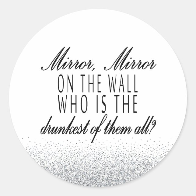 Adesivo Redondo Espelho, Espelho Engraçado (Frente)