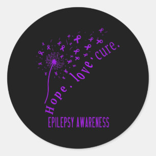 Adesivo Redondo Esperança amor Cura Consciência da Epilepsia T