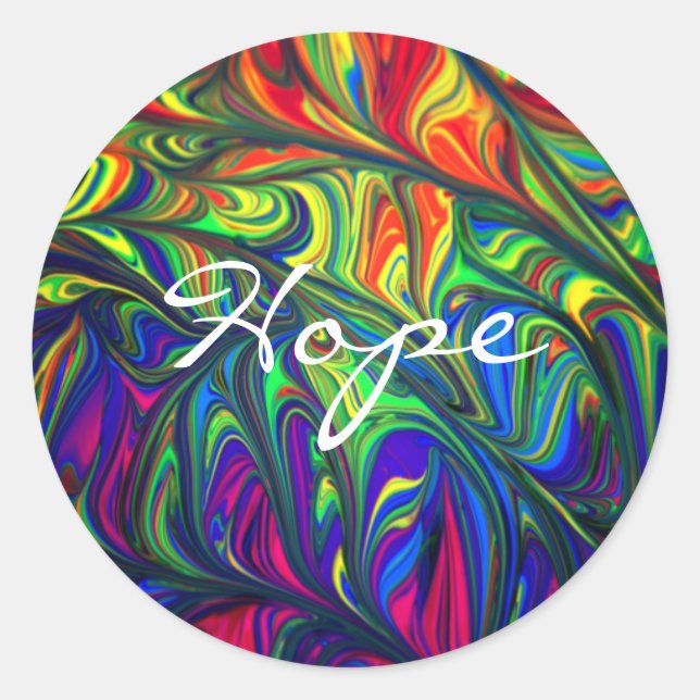 Adesivo Redondo Esperança Colorida (Frente)