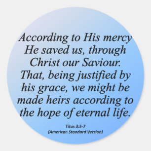 Adesivo Redondo Esperança da vida eterna Titus 3-4