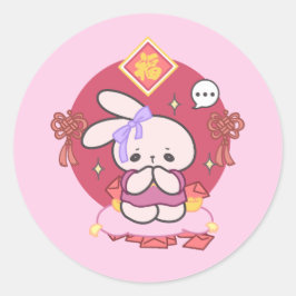 Adesivo Redondo Esperança de Ano Novo da Sorte Lunar