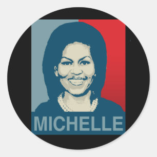 ADESIVO REDONDO ESPERANÇA DE MICHELLE OBAMA - .PNG