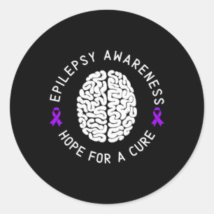 Adesivo Redondo Esperança De Sensibilização Para Uma Epilepsia Cur