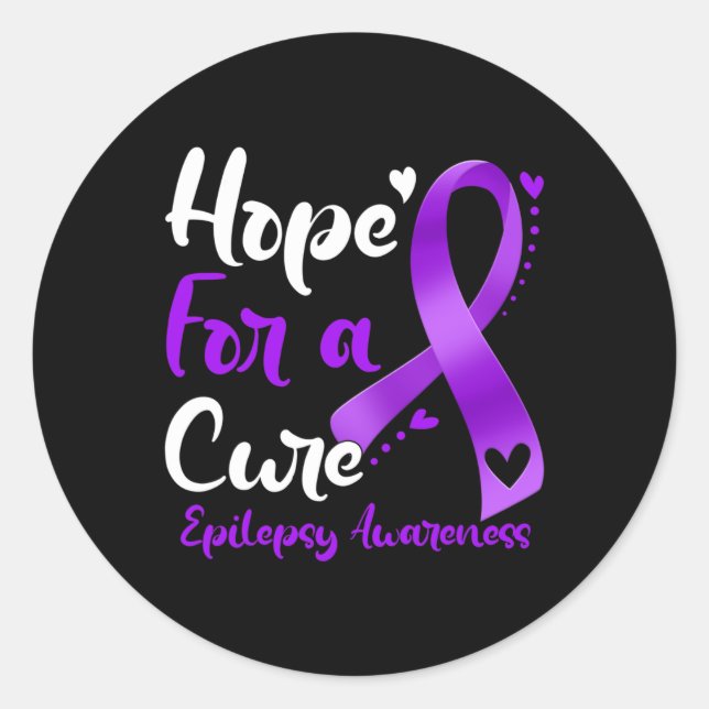 Adesivo Redondo Esperança De Uma Fita Pura De Consciência Epilépti (Frente)