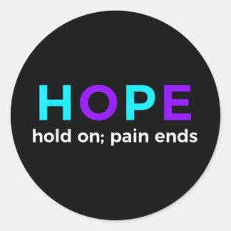 Adesivo Redondo Esperança: Dor Termina Prevenção Suicida Awarene