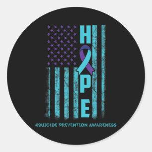 Adesivo Redondo Esperança dos Estados Unidos Sinalizadores Suicida