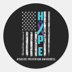 Adesivo Redondo Esperança dos Estados Unidos Sinalizadores Suicida