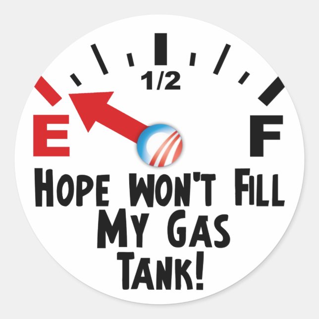 Adesivo Redondo Esperança está vazia - Anti Barack Obama (Frente)