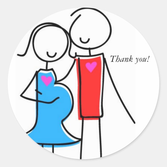 Adesivo Redondo Esperando Casais, é um menino (Frente)