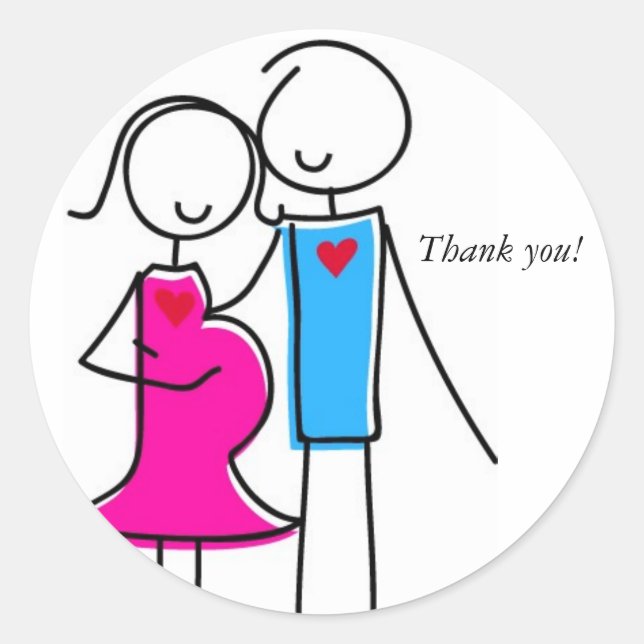 Adesivo Redondo Esperando Casais, é uma garota (Frente)