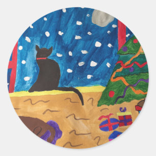 Adesivo Redondo Esperando pelo Natal