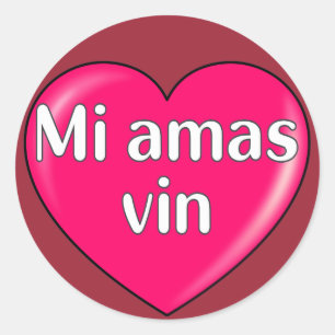 Adesivo Redondo Esperanto - Eu te amo