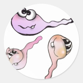 Adesivo Redondo Espermatozóides, sperm, aufkleber, kaulquappen,