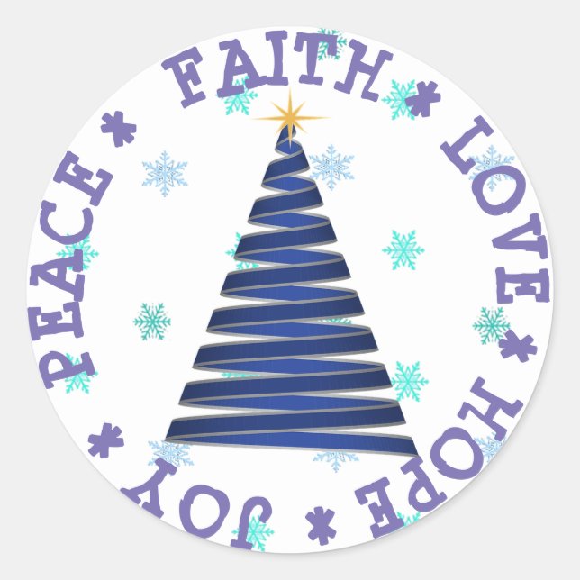 ADESIVO REDONDO ESPERO QUE FAITH AME JOVEM NATAL STICKER (Frente)
