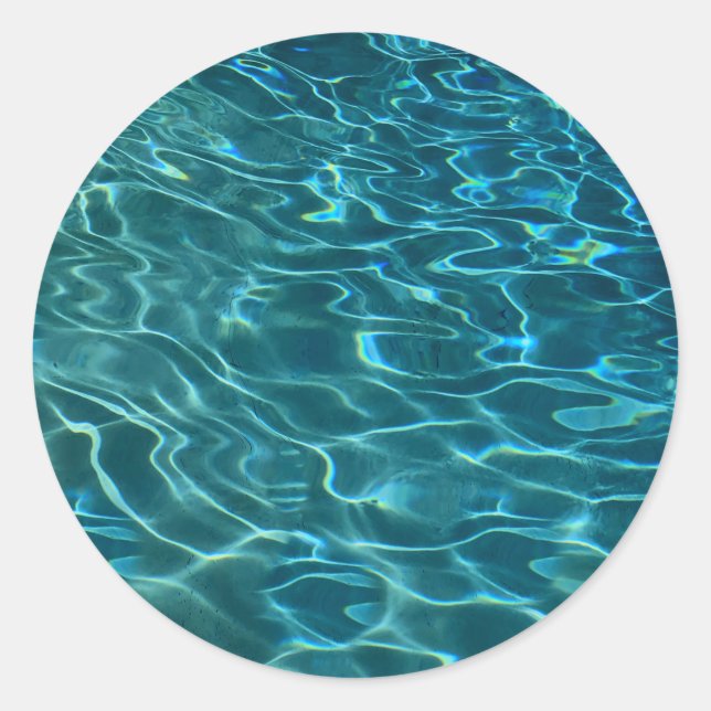 Adesivo Redondo Espetáculo de águas salgadas do oceano azul Elegan (Frente)