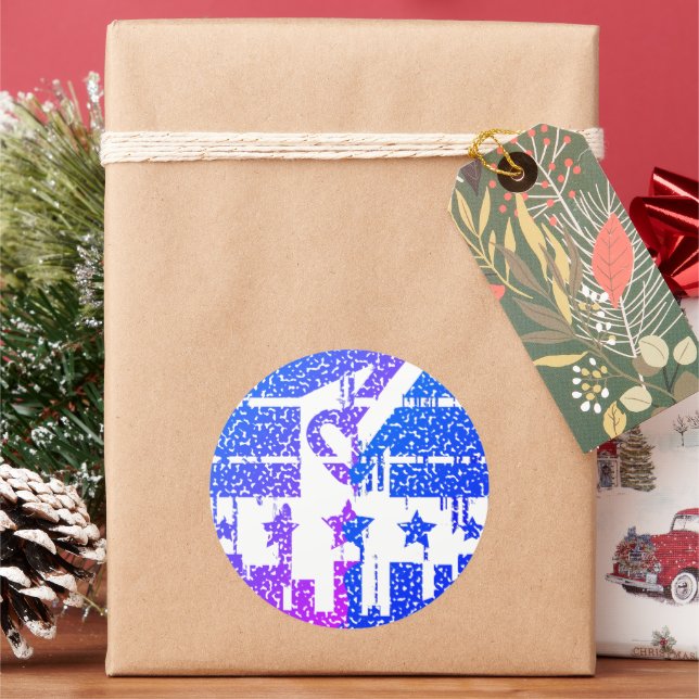 Adesivo Redondo Espetáculos de perfuração - Convergência colorida (Feriado)