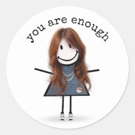 Adesivo Redondo Espetar Garota em Sneakers com Citação