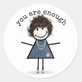 Adesivo Redondo Espetar Garota em Sneakers com Citação