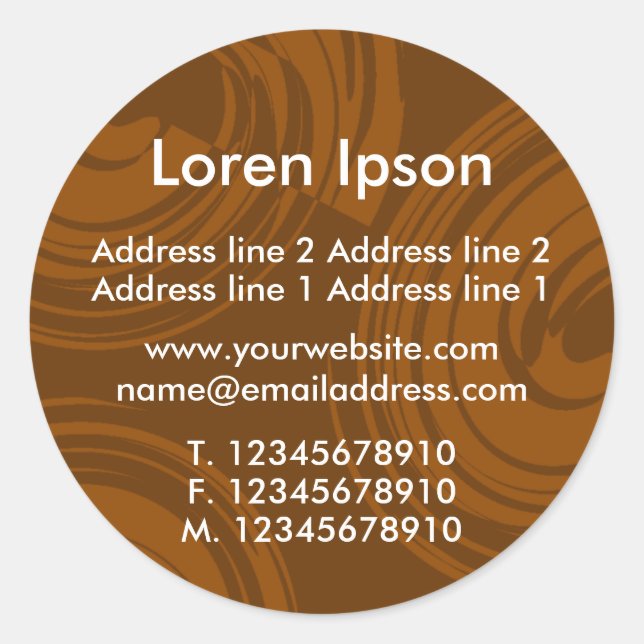 Adesivo Redondo Espirais (Chocolate) Negócios / Perfil (Frente)