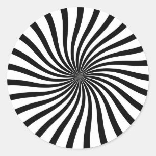 Adesivo Redondo espiral a preto e branco