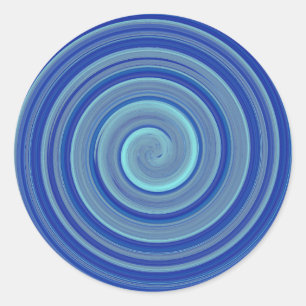 Adesivo Redondo Espiral azul e turquesa