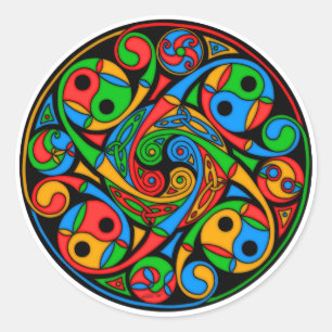 Adesivo Redondo Espiral celta do vitral