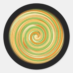 Adesivo Redondo Espiral de coloridos de citros divertidos