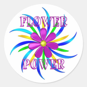Adesivo Redondo Espiral de flower power