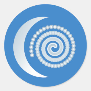 Adesivo Redondo Espiral de prata da lua