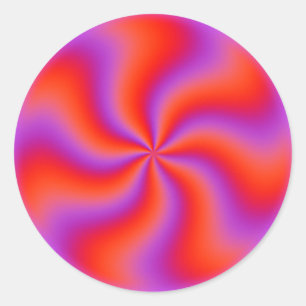 Adesivo Redondo Espiral Hipnótica Ilusão Óptica Neon Engraçado