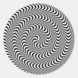 Adesivo Redondo Espiral óptica ilusória do bloco