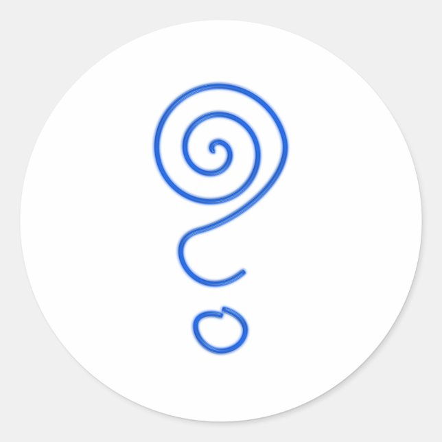 Adesivo Redondo Espiral ponto de interrogação Spiralfragezeichen (Frente)