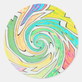Adesivo Redondo Espiral Presa em Labirinto Colorido