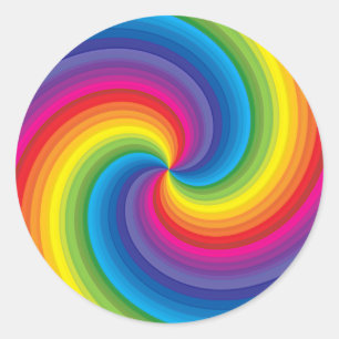 Adesivo Redondo Espiral Rainbow Burst
