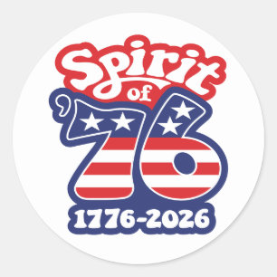 Adesivo Redondo Espírito de 76 - Groovy USA 250 - 1776-2026