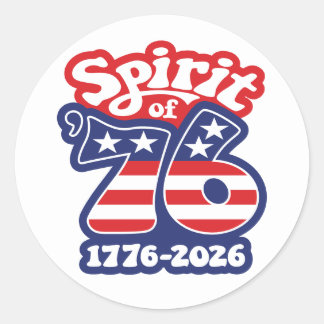 Adesivo Redondo Espírito de 76 - Groovy USA 250 - 1776-2026
