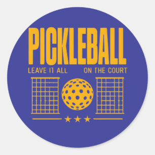 Adesivo Redondo Espírito De Pickleball - Deixe Tudo Na Corte