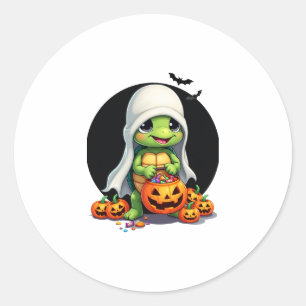 Adesivo Redondo Espírito de Tartaruga do Halloween com Doces (7)