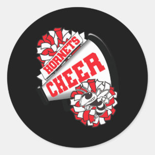 Adesivo Redondo Espírito de Torcida de Cheerleading Escolar Hornet