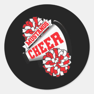 Adesivo Redondo Espírito de Torcida dos Mustangs Cheer Ck para a E