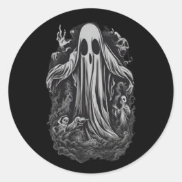 Adesivo Redondo Espírito do Dia das Bruxas 8, horrível, assustador