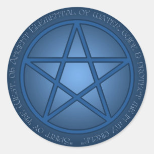 Adesivo Redondo Espírito do Pentacle da água