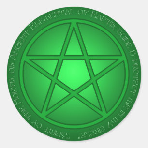 Adesivo Redondo Espírito do Pentacle da terra