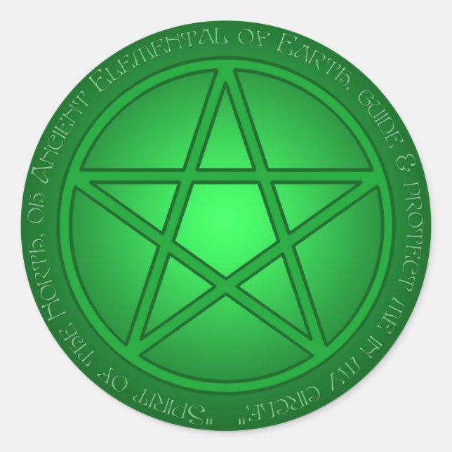 Adesivo Redondo Espírito do Pentacle da terra (Frente)