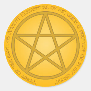 Adesivo Redondo Espírito do Pentacle do ar