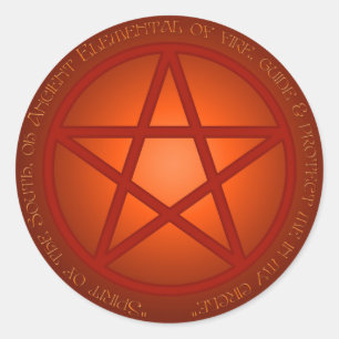 Adesivo Redondo Espírito do Pentacle do fogo