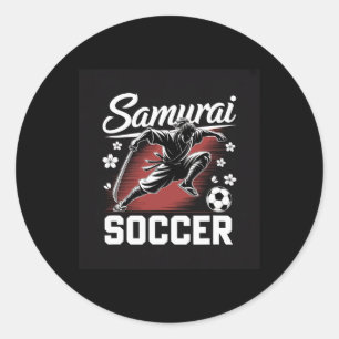 Adesivo Redondo Espírito Guerreiro Samurai Futebol Katana Lâmina