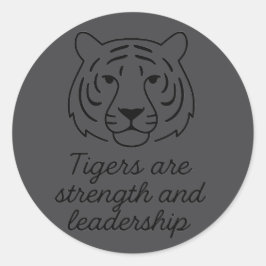 Adesivo Redondo Espírito Tiger: Força e Liderança