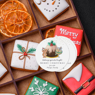 Adesivo Redondo Espíritos Baking Brilhantes  Feriado de Natal