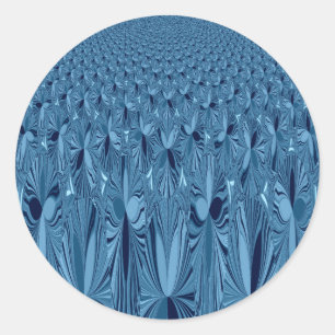 Adesivo Redondo Esplendor Celestial: Design de Rosa Azul Iridescen